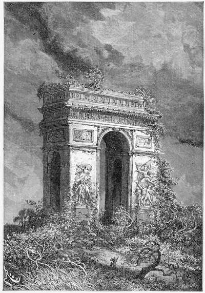 El Arco de Triunfo como una ruina, siglo XIX de Edouard Riou